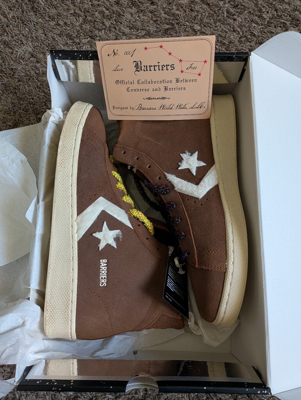 Converse x Barriers Pro Brown Leather The North Star Hi Sneakers Men's 10 NEW